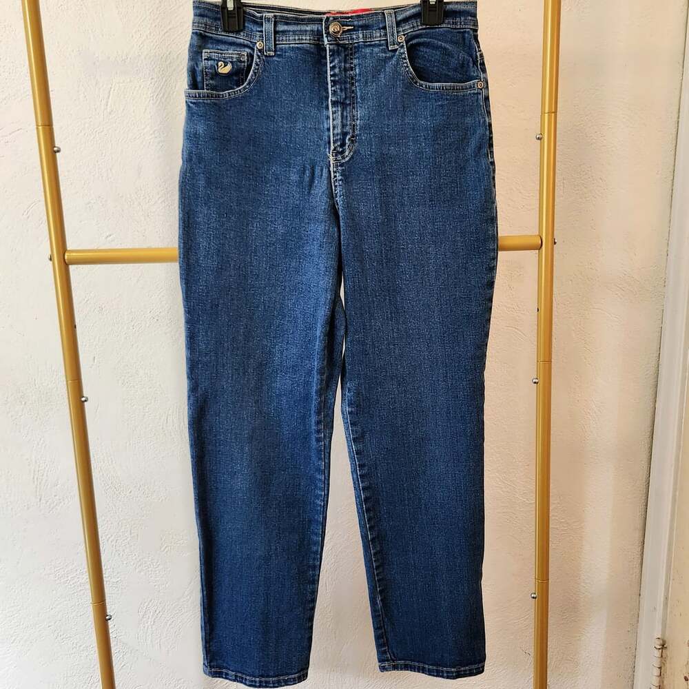 Gloria Vanderbilt Vintage High Rise Mom Jeans Blue Denim Tapered Leg
